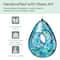 Glitzhome® 6.75" Blue Dots Glass Water Drop Hanging Bird Feeder